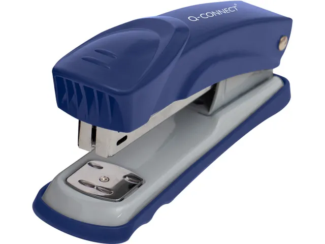 Q-connect Nietmachine Metaal Half Strip 25vel Blauw