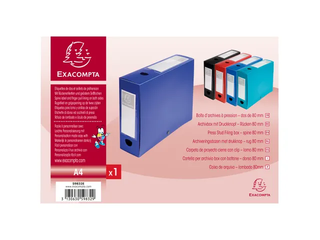 Boite de classement à pression Dos 80mm polypropylène 7/10e Opaque -