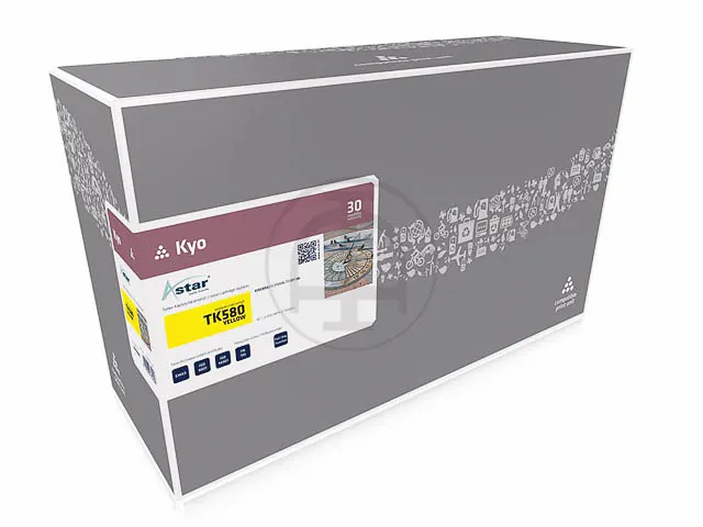 AS13580 Astar Kyocera TK580 FSC toner geel rebuilt 2800pagina's chip