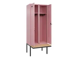 locker met bank,voor scheiding van kleding,HxBxD 2120x800x815mm,2vak