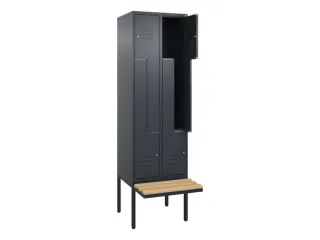 Z-garderobekast,HxBxD 2120x600x815mm,2vak,vak B 300mm,cil.-slot - 2