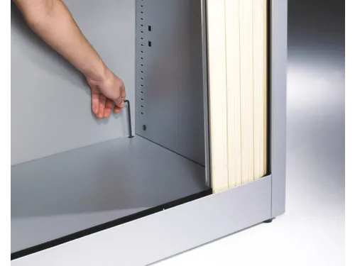 jaloeziedeurkast,HxBxD 1030x800x420mm,2xStalen bodem,rolluik RAL7021