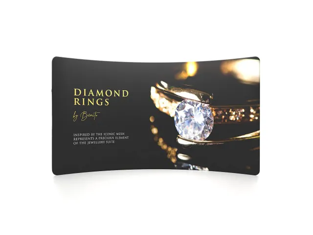 Beurswand Zipper-Wall Curved 400x230cm