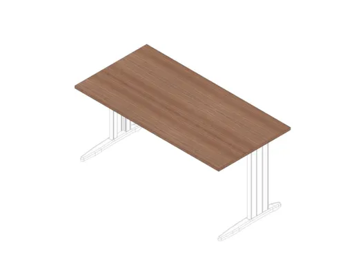 bureau,HxBxD 730x1600x800mm,blad canaletto-hout,C-voet wit