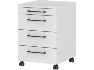 mobiel ladeblok,HxBxD 610x420x490mm,1 MA,3lade(n),metaal-beugelgreep - 1