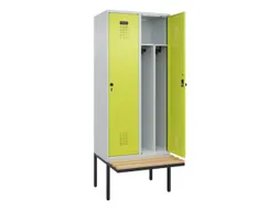 locker met bank,voor scheiding van kleding,HxBxD 2120x800x815mm,2vak