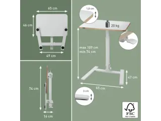 Zit-Sta bureau Leitz ergo compact inklapbaar 460x740x650mm wit - 8