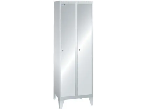 garderobekast,HxBxD 1850x600x500mm,2vak,vak B 300mm,cil.-slot,voeten