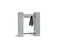 locker met kapstok HxBxD 1800x1600x500mm romp RAL7035 front RAL7016