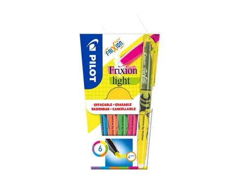 Markeerstift Pilot Frixion Light Medium punt Set van 6 kleuren