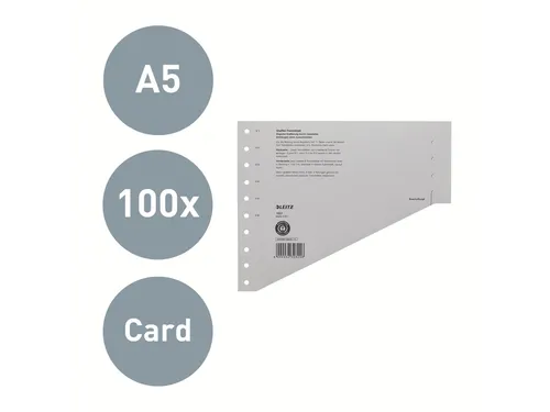 Scheidingsbladen Leitz A4 karton 200gr 11-gaats grijs