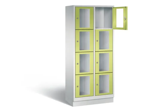 Lockerkast 1800x810x500mm 2x4 vakken Cilinderslot, Sokkel, RDS1108060