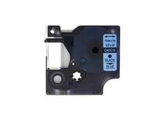Labeltape Dymo Compatible 45016 D1 12mmx7m Zwart Op Blauw - 1