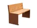 Banc d'extérieur L1200mm 3 lattes chêne clair/rouille
