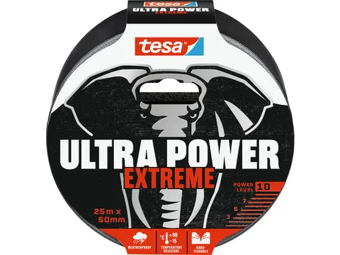 Reparatietape tesa Ultra Power Extreme repair 25mx50mm zwart