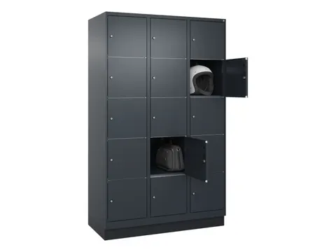 lockerkast,HxBxD 1950x1200x500mm,3x5vakken,vak B 400mm,cil.-slot