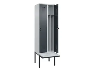 locker met bank,voor scheiding van kleding,HxBxD 2120x600x815mm,2vak - 1