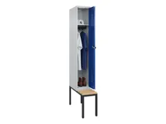 locker met bank,HxBxD 2120x300x815mm,1vak,vak B 300mm,draaigrendel
