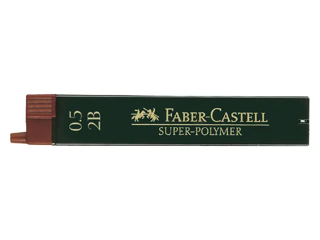 Potloodstift Faber-Castell 2B 0.5mm super-polymer koker à 12 stuks