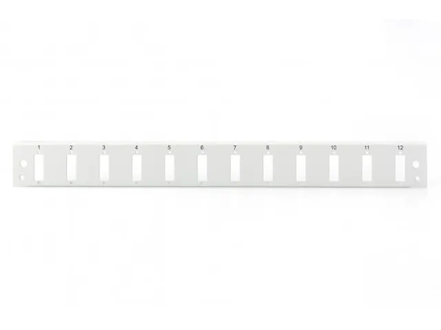 Glasvezel frontpaneel 1U Snelsluiting 12x SC DX verticaal Grijs