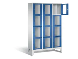 Lockerkast 1850x1200x500mm 3x4 vakken Cilinderslot Poten, RAL5010