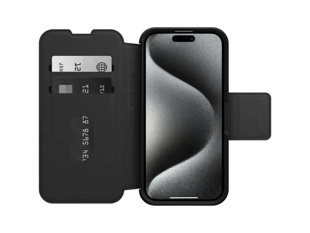 iPhone 15 Pro Hoes Strada Series Folio MagSafe Zwart