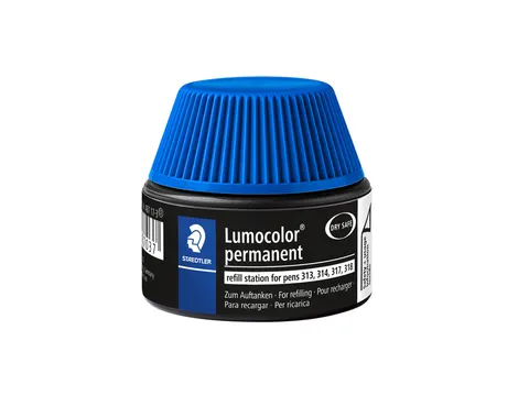 Viltstiftvulling Staedtler Lumocolor permanent 15ml blauw