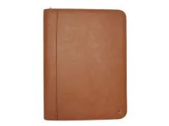 DESQ Schrijfmap A4 met rits Bruin kunstleder