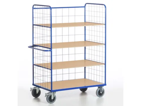 etagewagen,draagverm. 600kg,4etage(s),laadvl. LxB 1000x640mm,houtetage