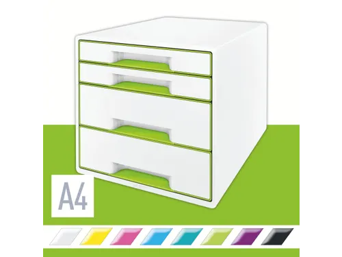 Ladenblok Leitz WOW Cube 4 laden wit/groen