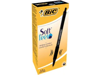 Balpen Bic soft feel grip clic medium zwart - 2