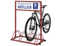 fietsstandaard,m. reclamevlak,L 1000mm,4instelplaatsen