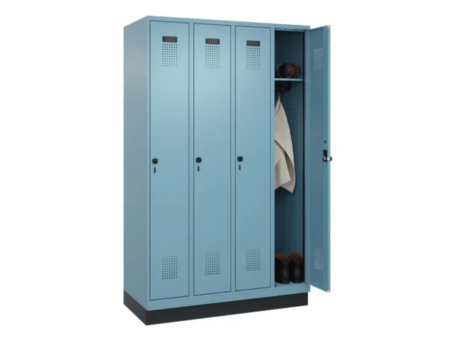 locker,HxBxD 1950x1200x500mm,4vak,vak B 300mm,draaigrendel,sokkel