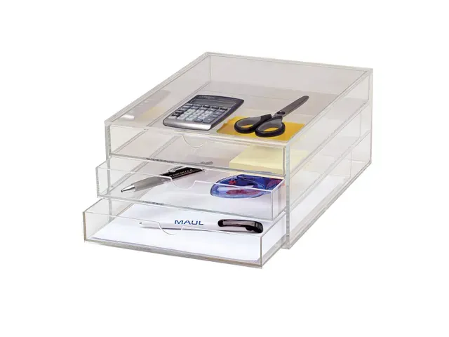 OUTLET Acryl Ladenblok A4 3 Laden Transparant