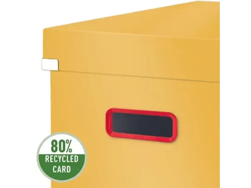 Cosy Click & Store kubus grote opbergdoos geel 80% gerecycled karton