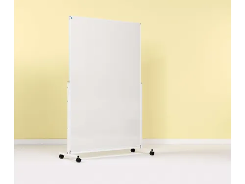Dubbelzijdig mobiel whiteboard 120x180cm wit gelakt staal