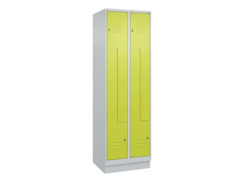 Z-garderobekast,HxBxD 1950x600x500mm,vak B 150/300mm,cil.-slot,sokkel