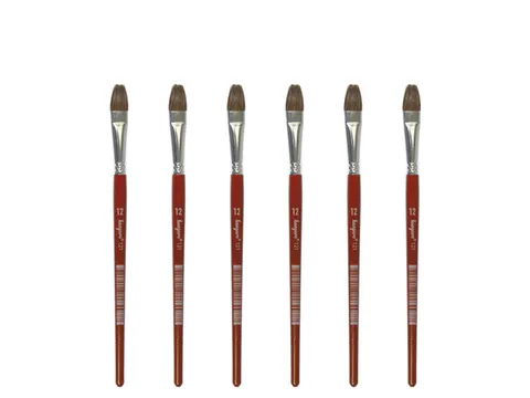 Penseel Kangaro Serie 121 plat Nr. 12 geitenhaar doos 6 stuks