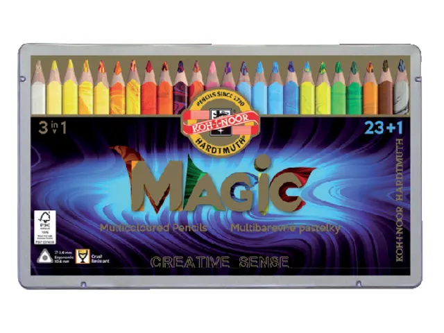 Crayon de couleur Koh-I-Noor Jumbo Magic boîte 24 couleurs