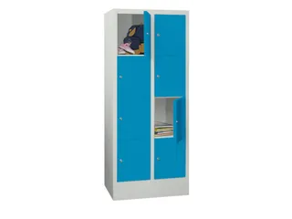 lockerkast,HxBxD 1518x600x500mm,2x4vakken,RAL7035,front RAL5012 - 2