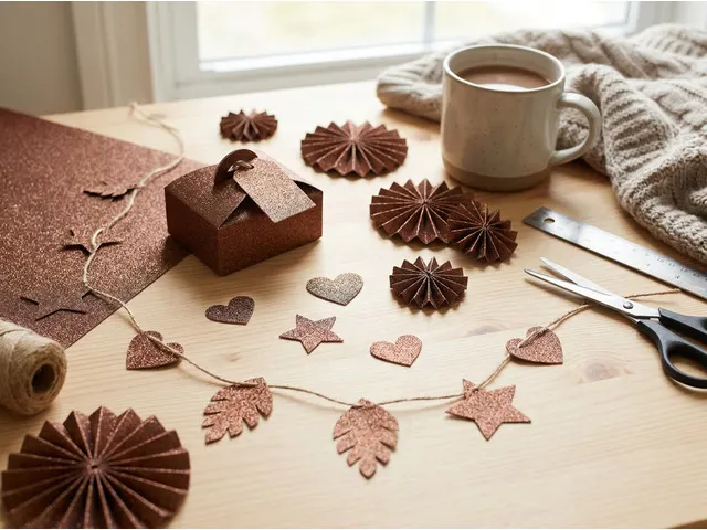 Carton pailletté Kangaro 50x70cm marron rustique 10 feuilles
