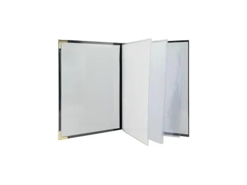 Menukaart Securit a4 4 tas zwart lederlook