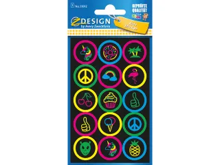 Neon etiket Z-design Kids buttons pakje a 1 vel - 1