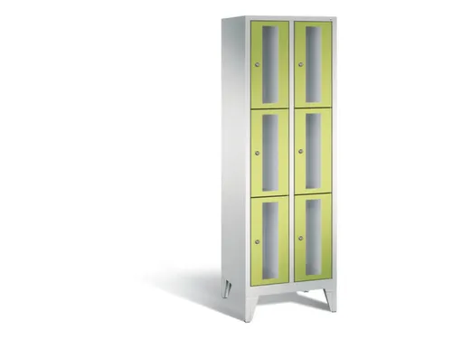 lockerkast 1850x610x500mm 2x3 vakken Cilinderslot Poten, RDS1108060