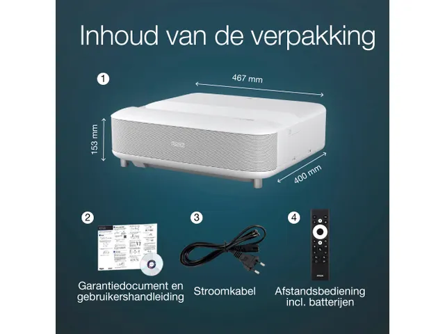 EH-LS650W 4K PRO-UHD smart laserprojector, 3600 lumen, scherm van maxi
