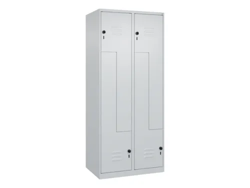 Z-garderobekast,HxBxD 1850x800x500mm,vak B 200/400mm,draaigrendel