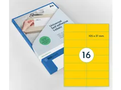 Gekleurde Etiketten 105x37mm Geel 42717 1000 Vel