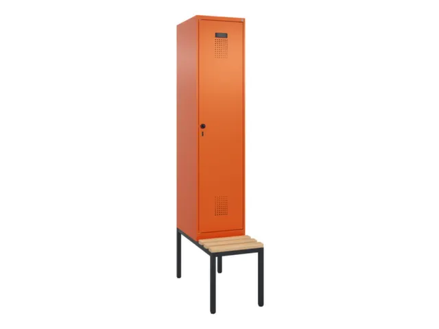 armoire vestiaire avec banc noir et blanc,HxlxP 2120x400x815mm