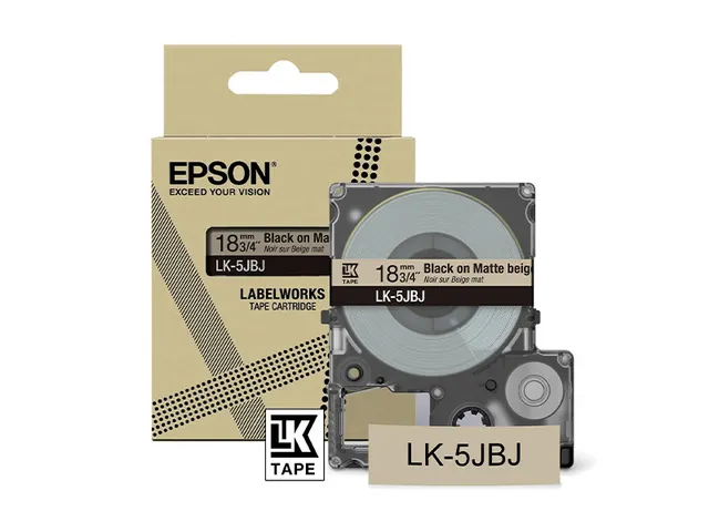C53S672091 Epson 18mm beige zwart LK5JBJ lettertape mat 8m