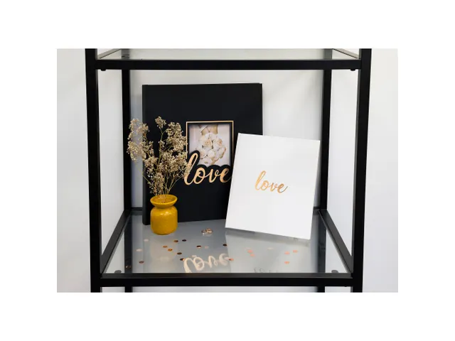 Livre d'or 140 pages tranche or - Format 21x19cm - LOVE Blanc - Blanc